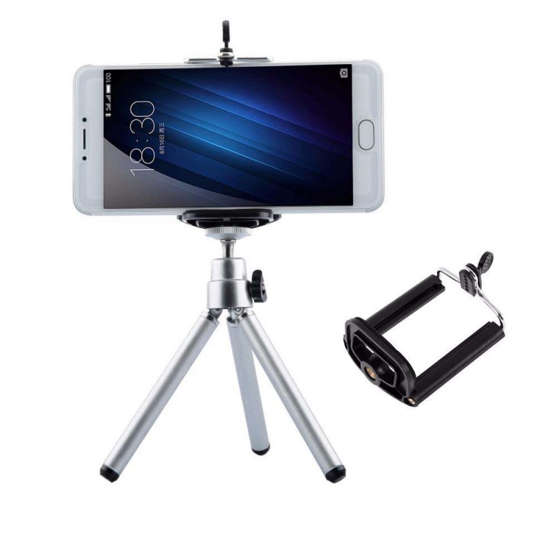 Selfie, video, Mini Tripod + Phone Holder Clip Desktop Tripod For Digital/SLR Camera Cellphone Smartphone Mobile Phone walimex F-100007