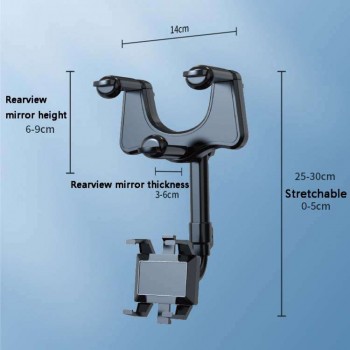 360 Degree Rotating Car Rearview Mirror Phone Holder(Classic Black), ZJ099 360 Degree Rotating Car Rearview Mirror Phone Holder(Classic Black), ZJ099